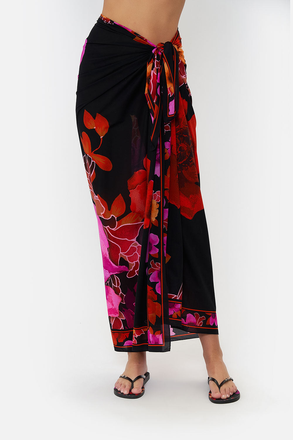 LONG SARONG MIDNIGHT POPPY