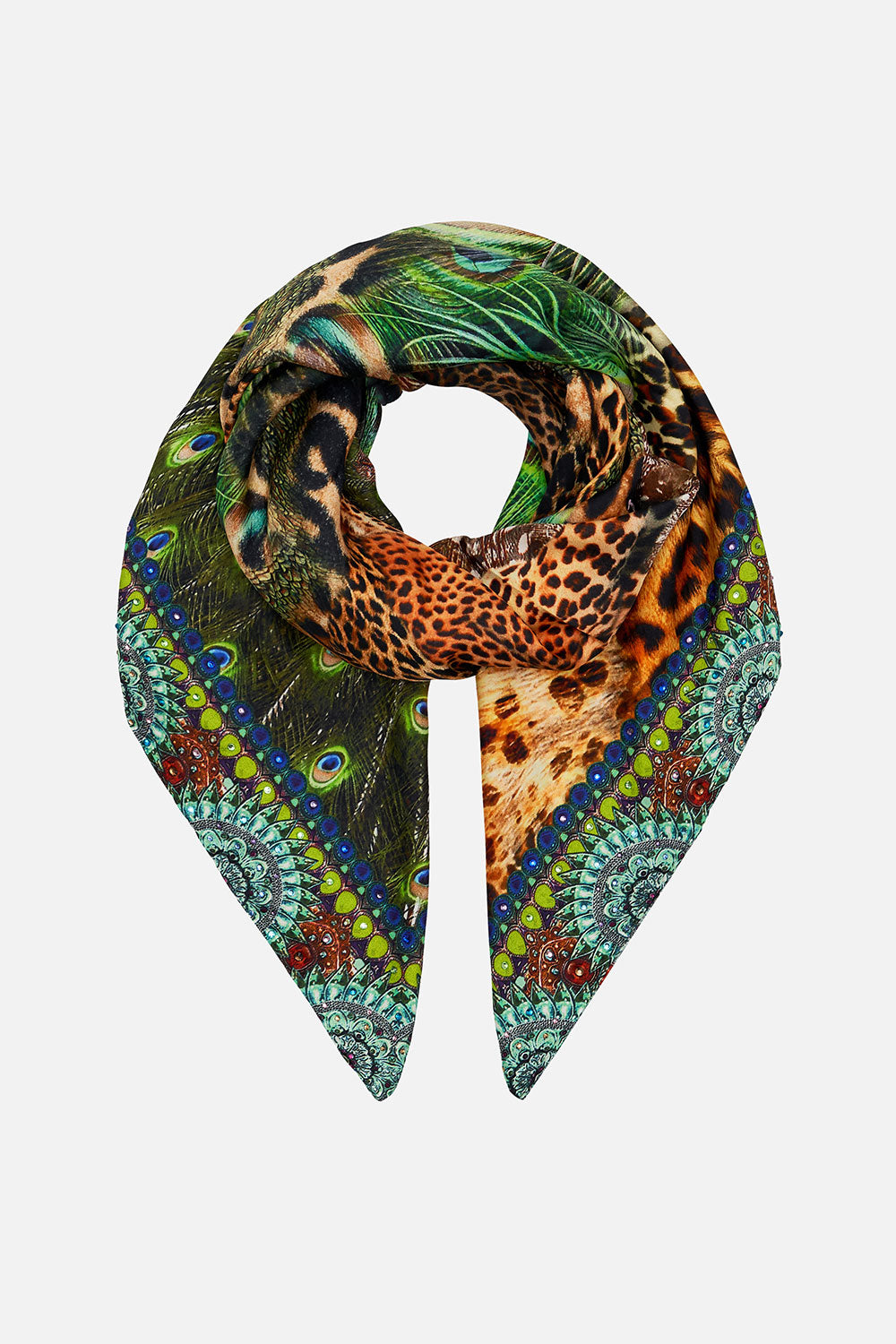 LARGE SQUARE SCARF SURREALIST XANADU