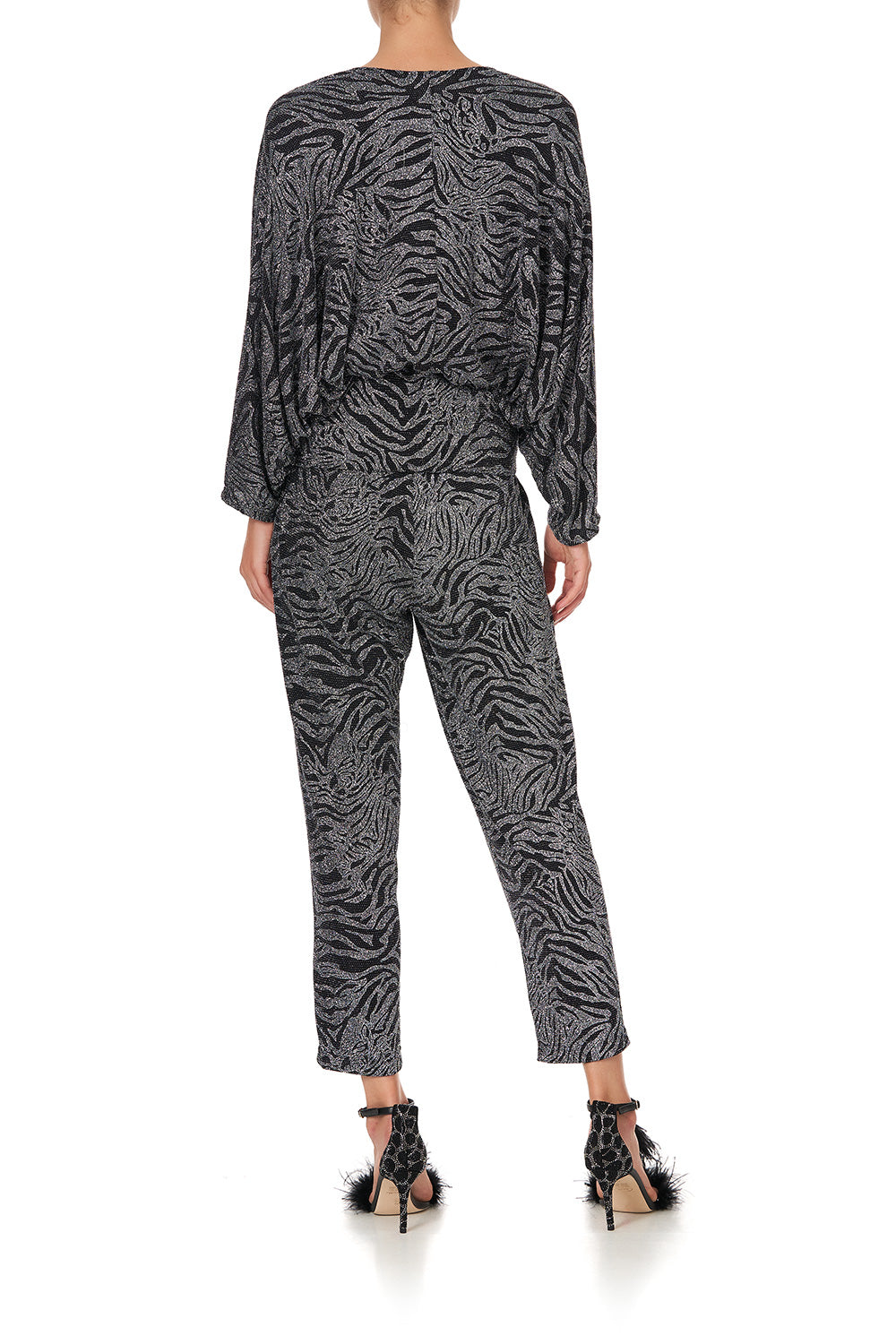 DOLMAN SLEEVE JERSEY TOP SOLID BLACK