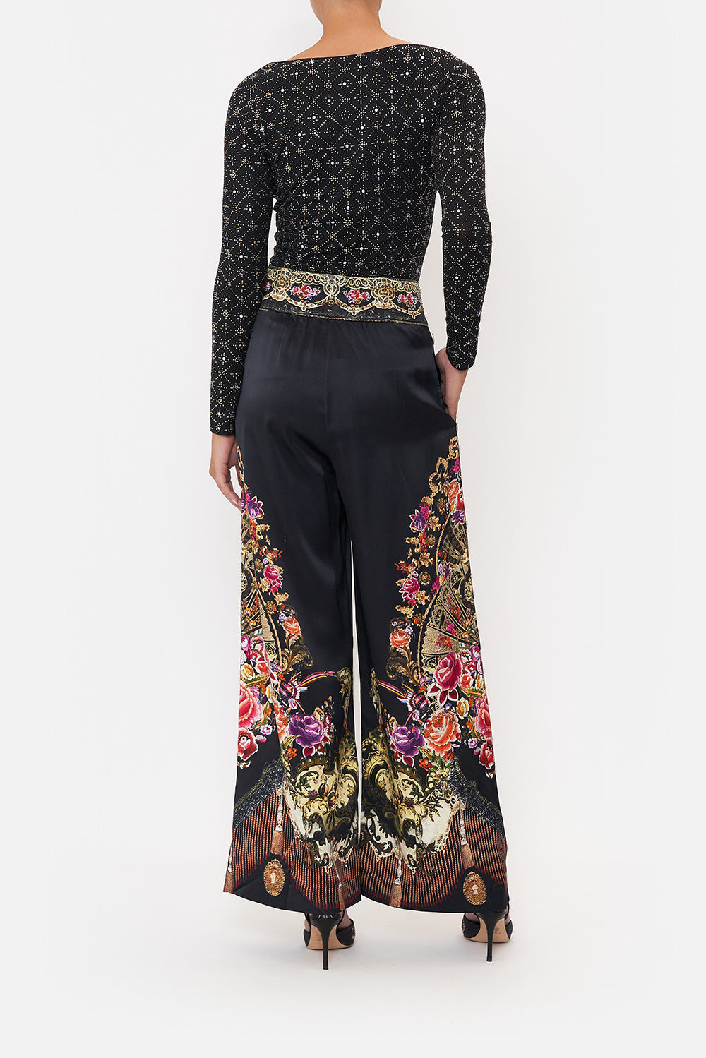 Zuba by Westside Mustard Floral Printed Palazzos