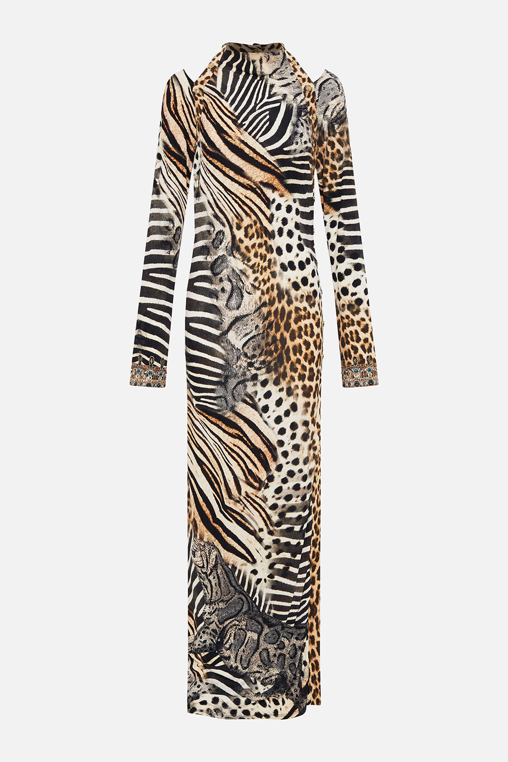 CUT OUT SHOULDER JERSEY DRESS FOR THE LOVE OF LEO