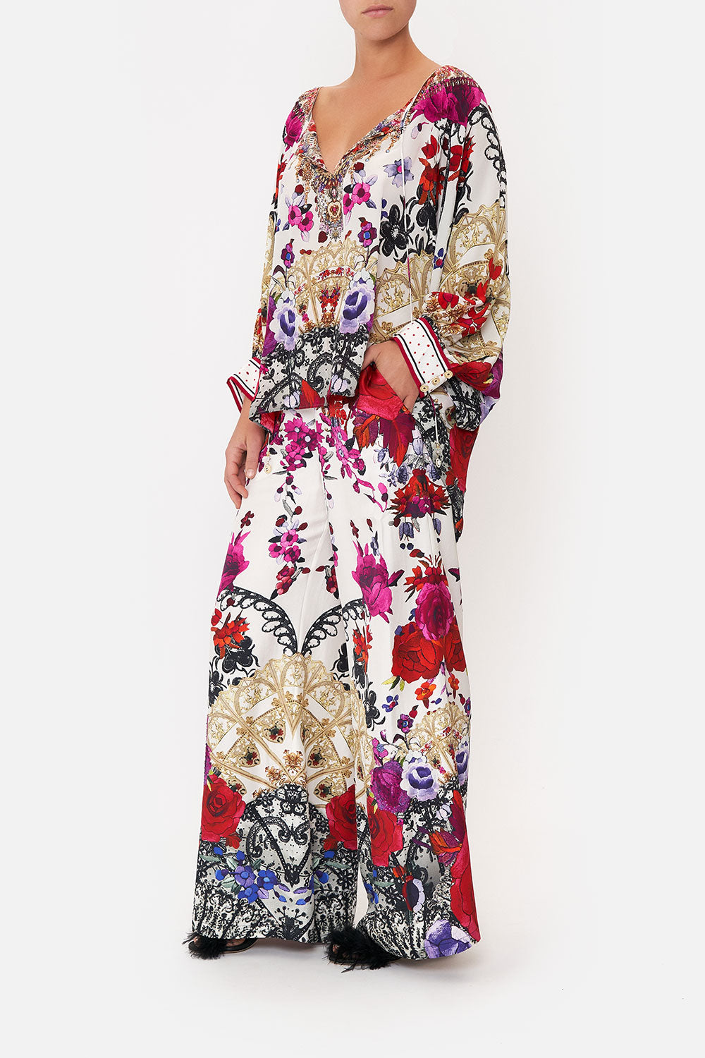 RAGLAN SLEEVE BLOUSE WITH CUFF REIGN OF ROSES