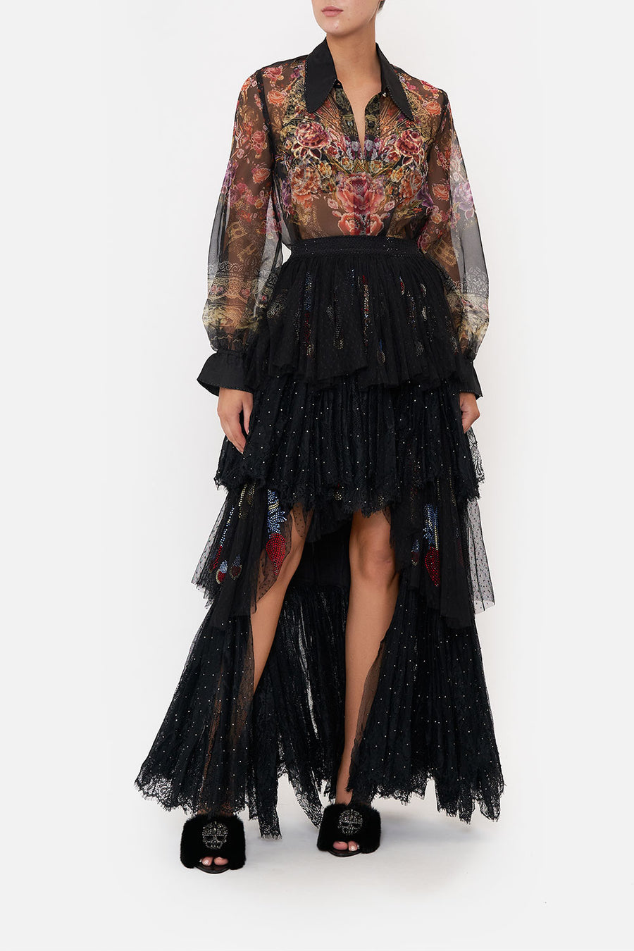 LONG SPLIT FRONT TWIST DRESS DANCE WITH DUENDE