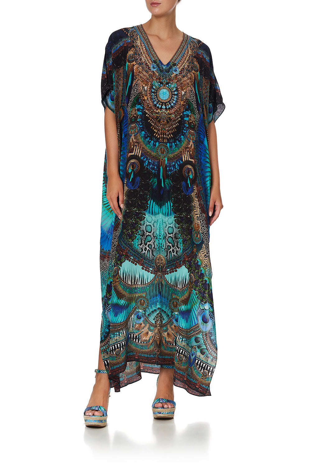 SLIM FIT KAFTAN WITH SPLIT TEMPLE TEMPTRESS