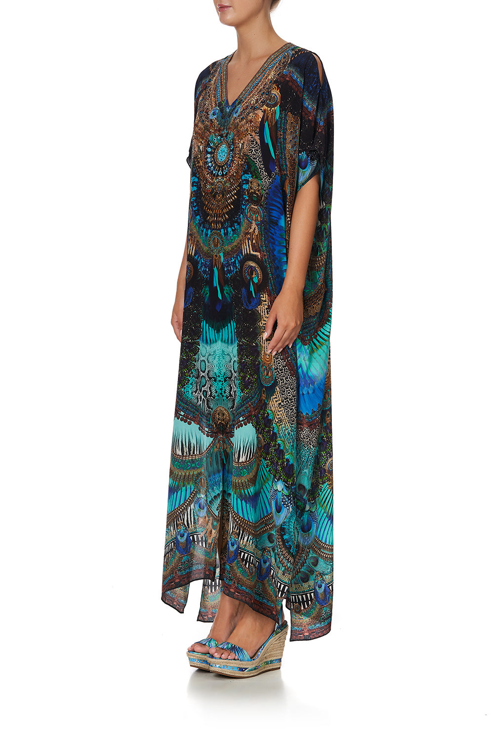 SLIM FIT KAFTAN WITH SPLIT TEMPLE TEMPTRESS