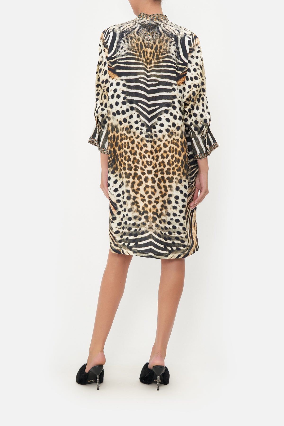 SHOULDER TUCK SHIRT DRESS FOR THE LOVE OF LEO