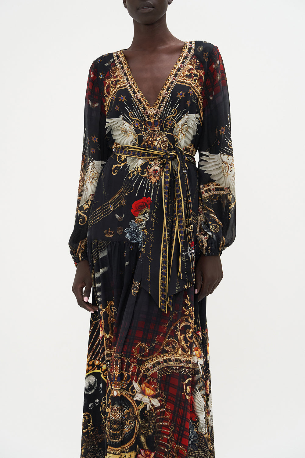 V NECK DRESS WITH BELT DO I ENTERTAIN YOU