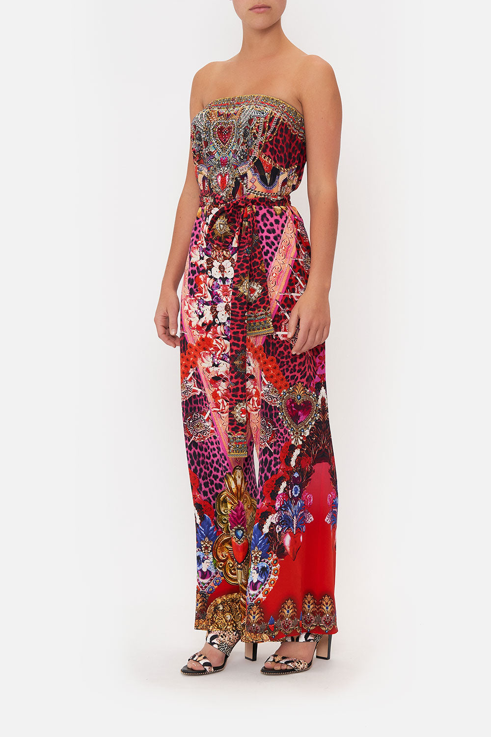 TIE WAIST STRAPLESS JUMPSUIT ARTESANIA MANIA