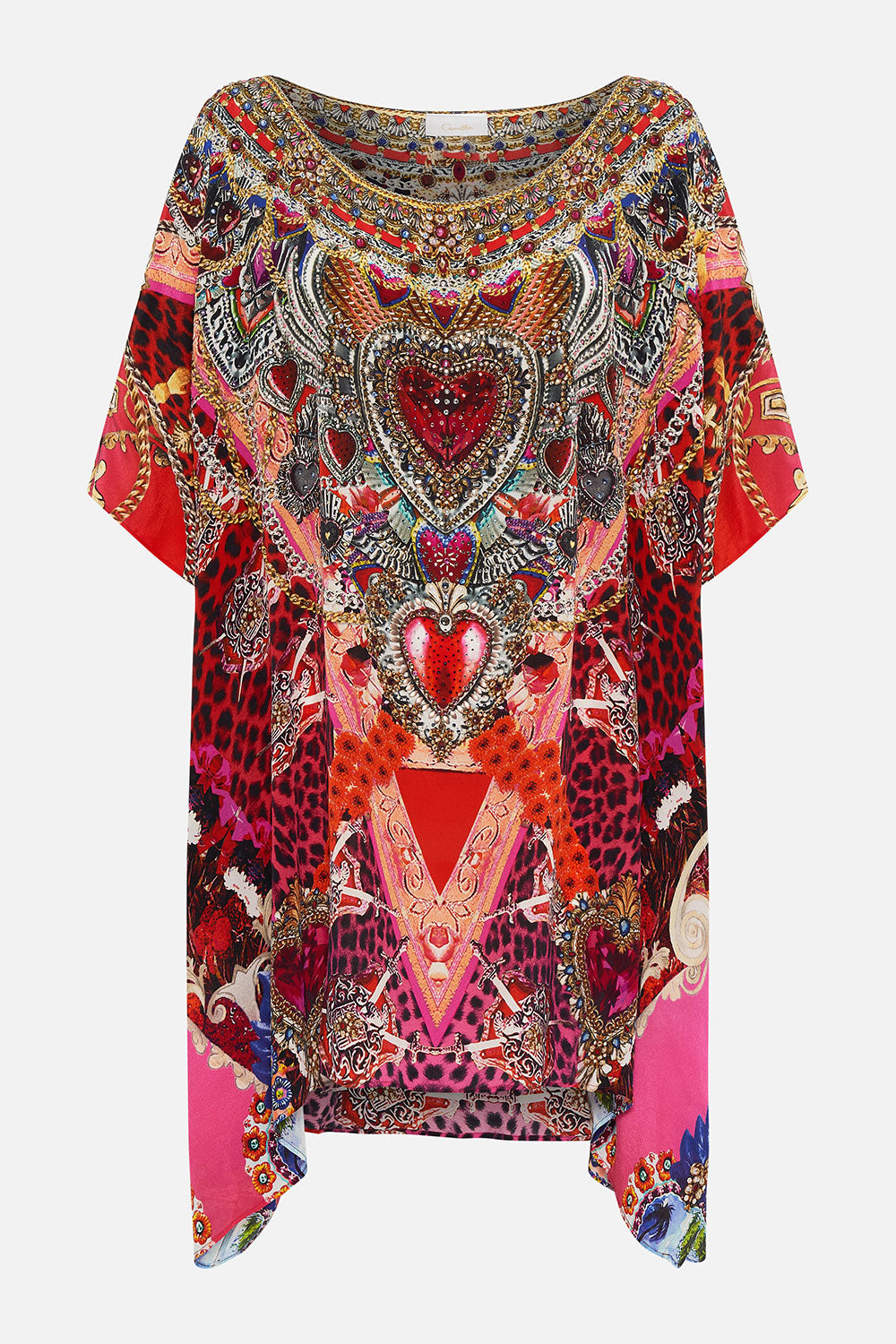 SHORT ROUND NECK KAFTAN ARTESANIA MANIA