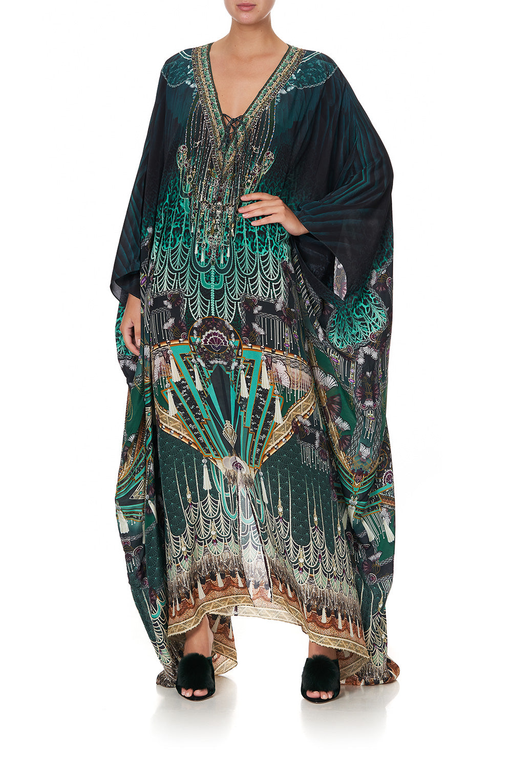 SPLIT HEM LACE UP KAFTAN FITZGERALDS FLAPPER