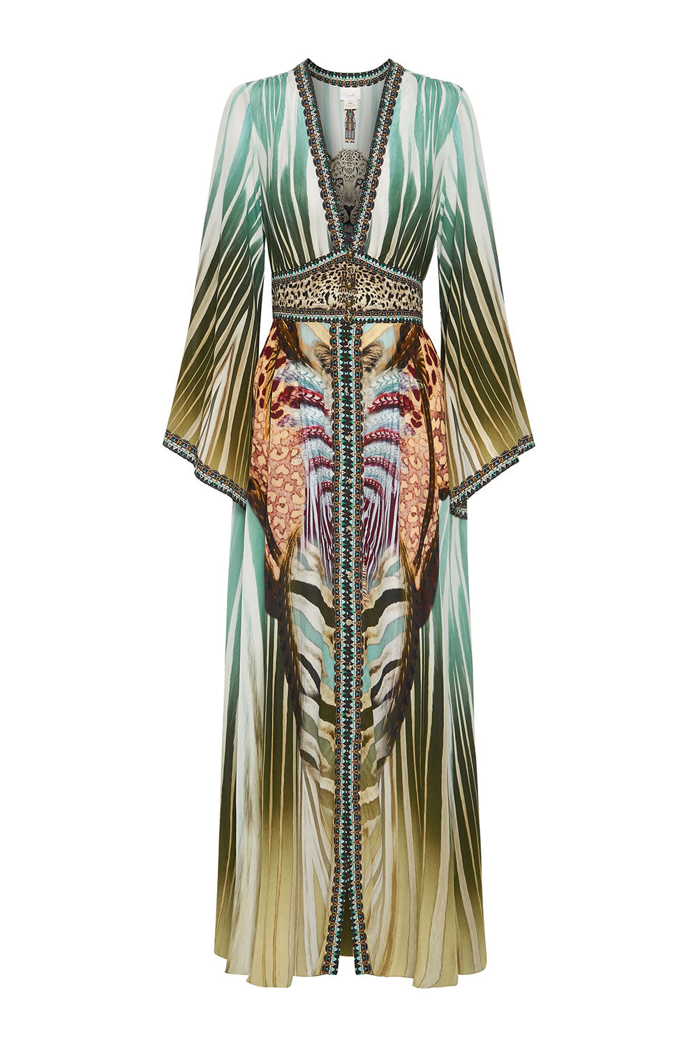 KIMONO SLEEVE DRESS WITH SHIRRING DETAIL UP ON CLOUD NINE