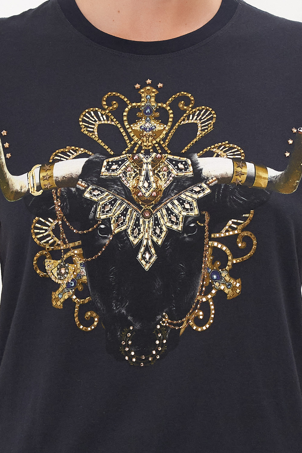 SLIM FIT  ROUND NECK T-SHIRT ITS ALL OVER TORERO