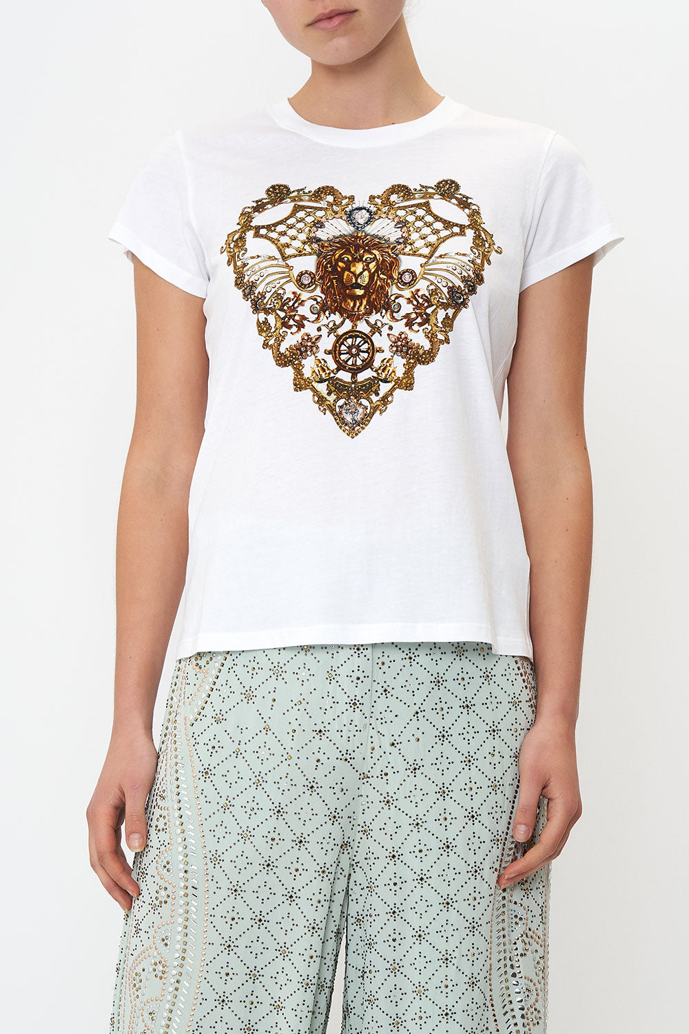 SLIM FIT ROUND NECK T-SHIRT SHADOWS OF ARMADA