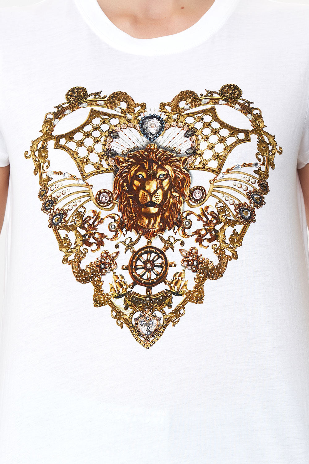 SLIM FIT ROUND NECK T-SHIRT SHADOWS OF ARMADA