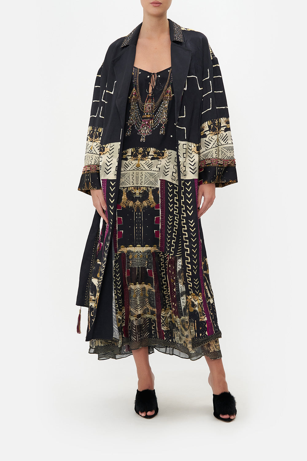 DROP SHOULDER LONG SLEEVE DRESS DESERT DREAMS