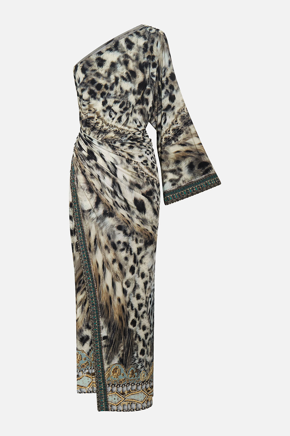 ONE SHOULDER JERSEY DRESS SNOW WHISPERS