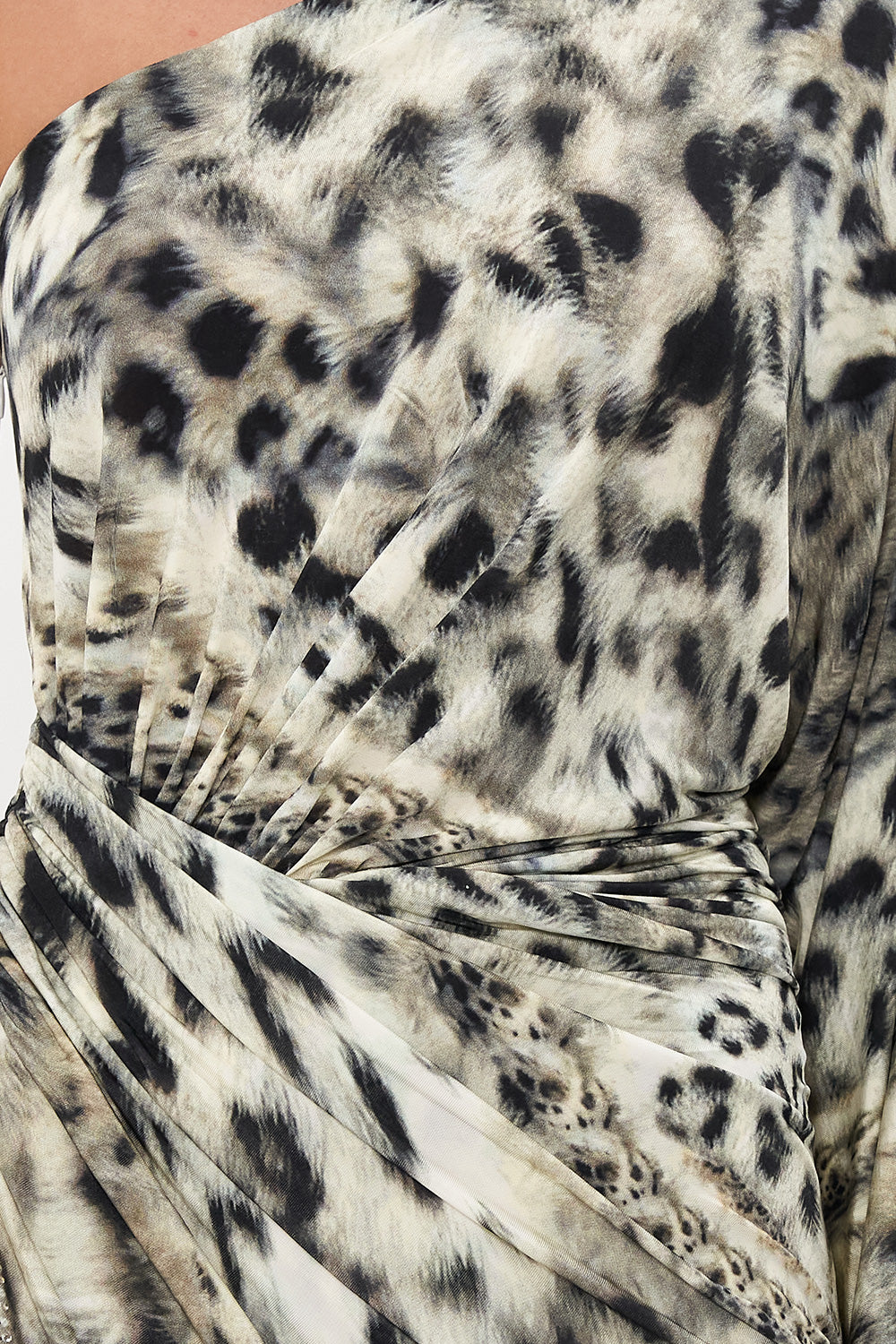 ONE SHOULDER JERSEY DRESS SNOW WHISPERS