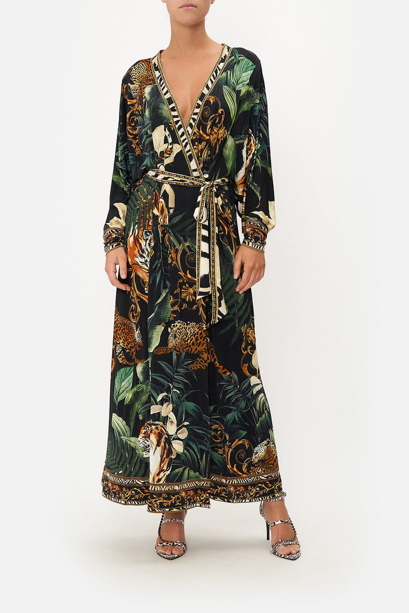 JERSEY WRAP DRESS WITH EXAGGERATED BLOUSON SLEEVE FOREVER FAMILY