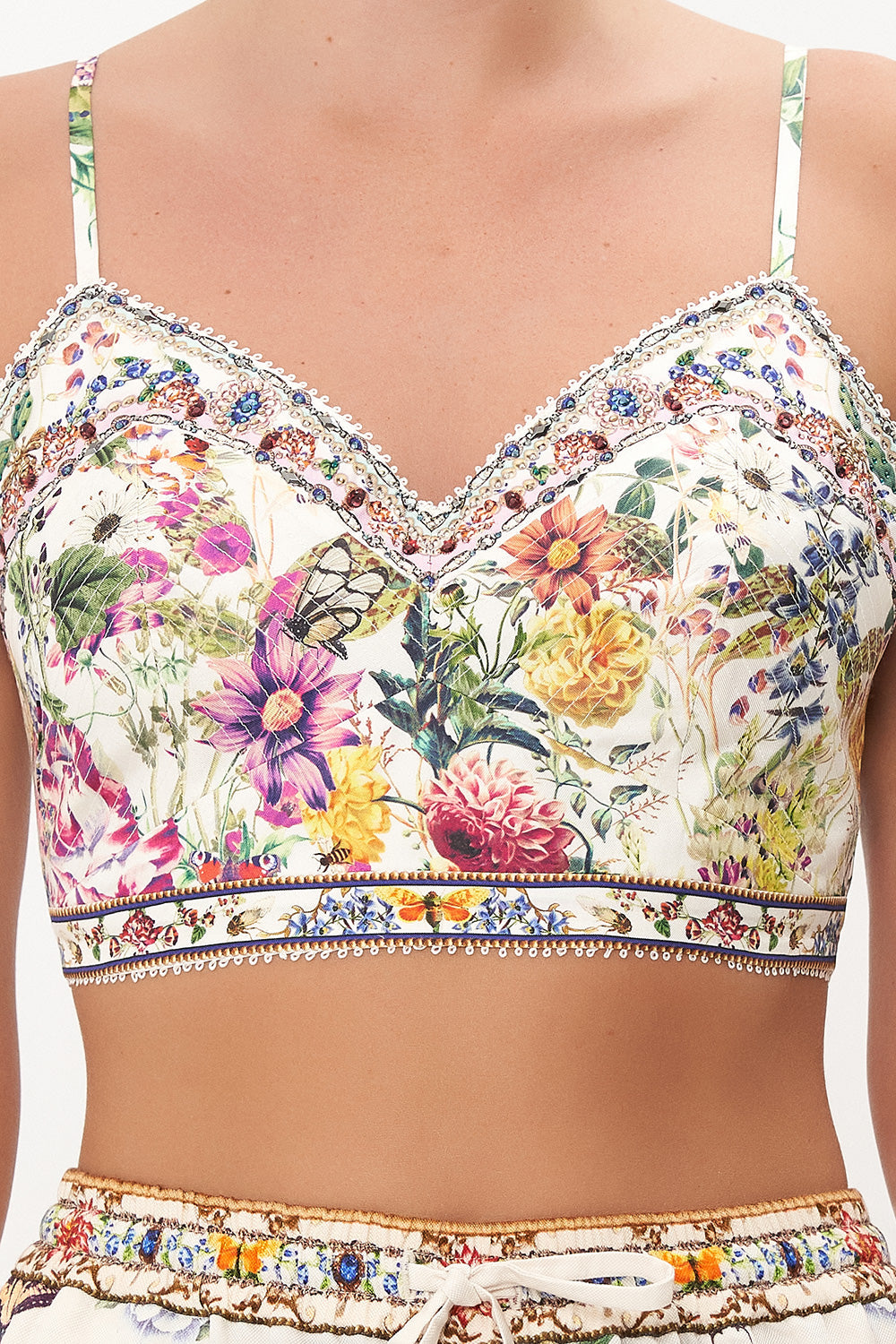 QUILTED BRALETTE QUEENS BEE HIVE