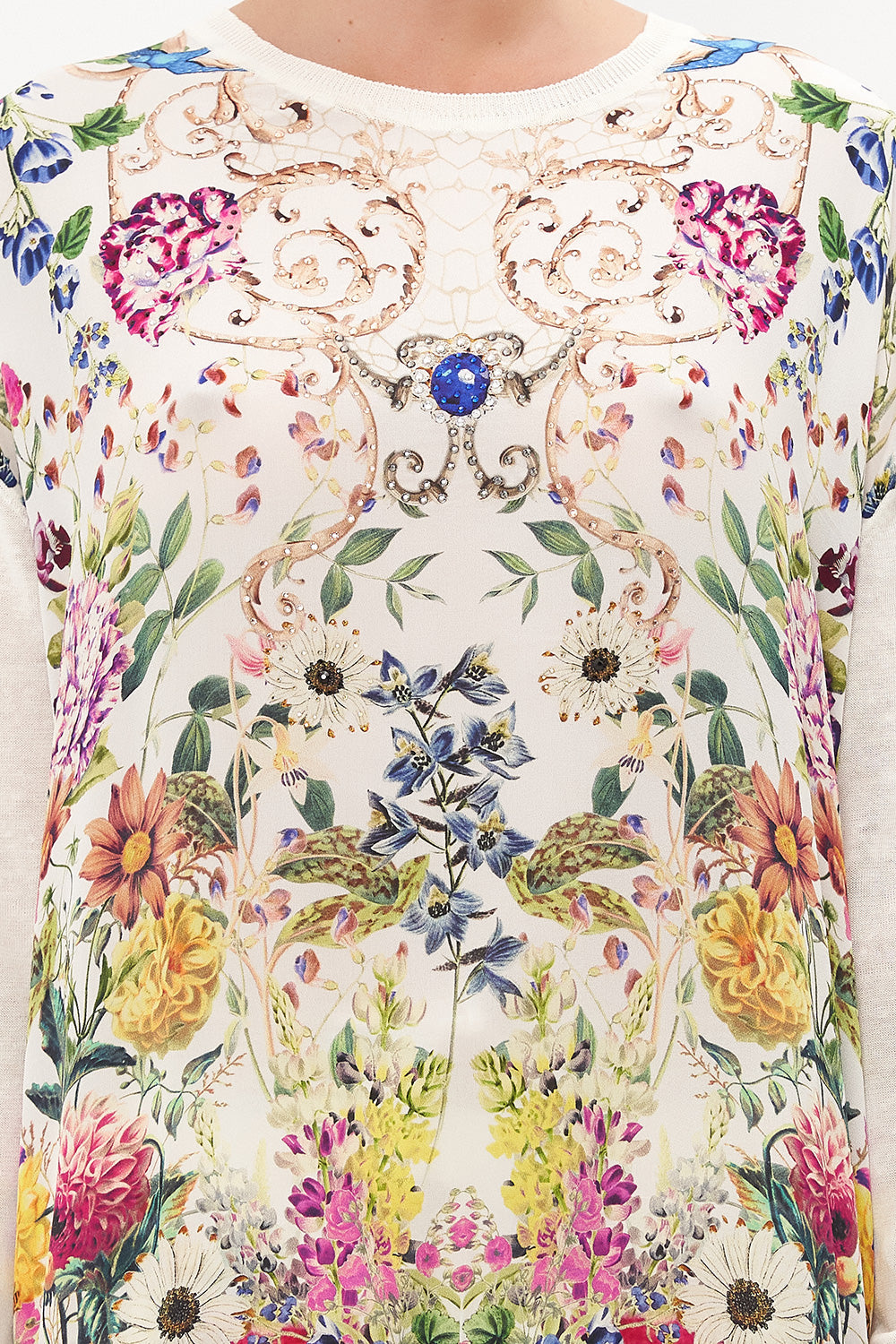 LONG SLEEVE JUMPER WITH PRINT FRONT QUEENS BEE HIVE