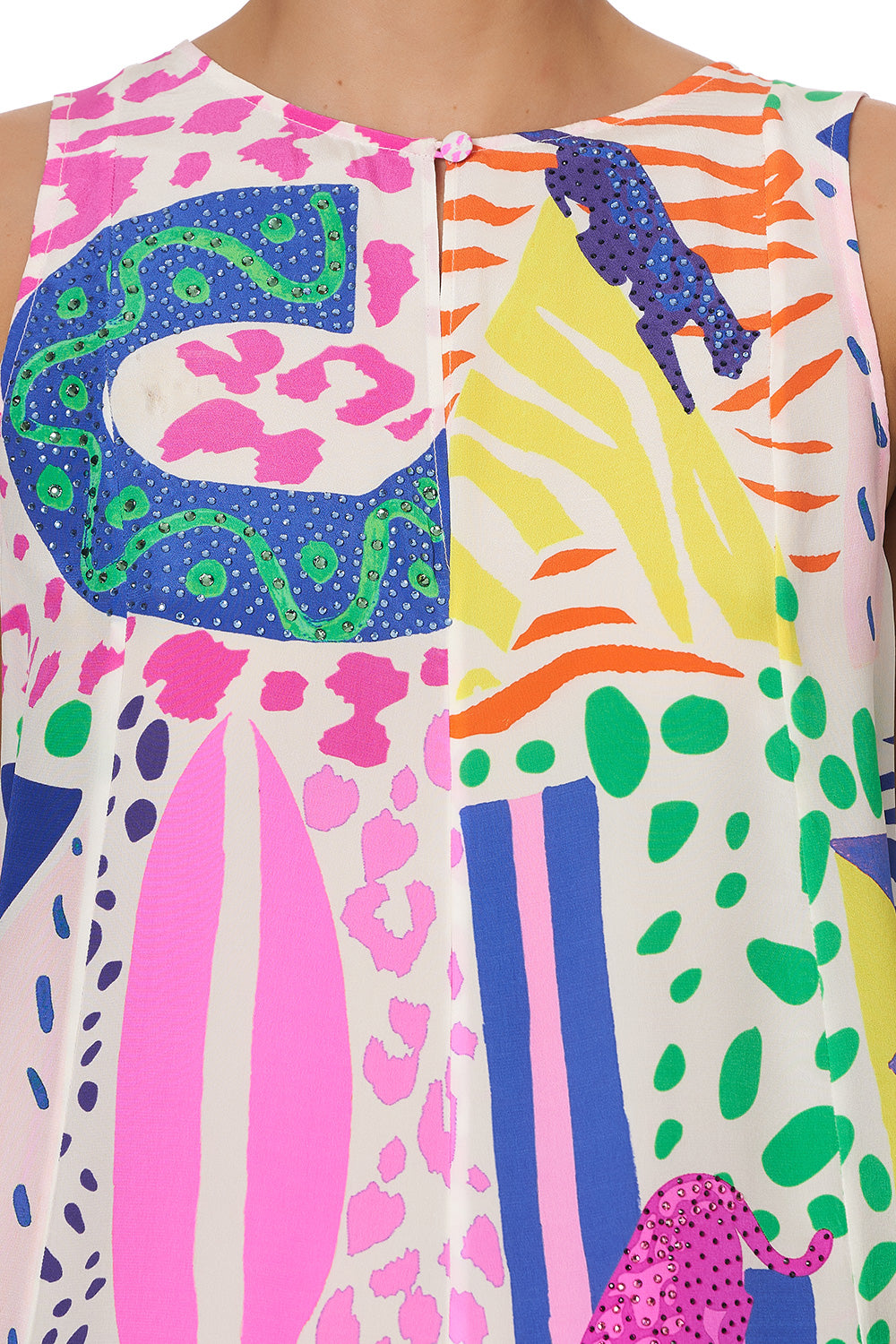 SLEEVELESS FLARED PLAYSUIT BONZA BABE