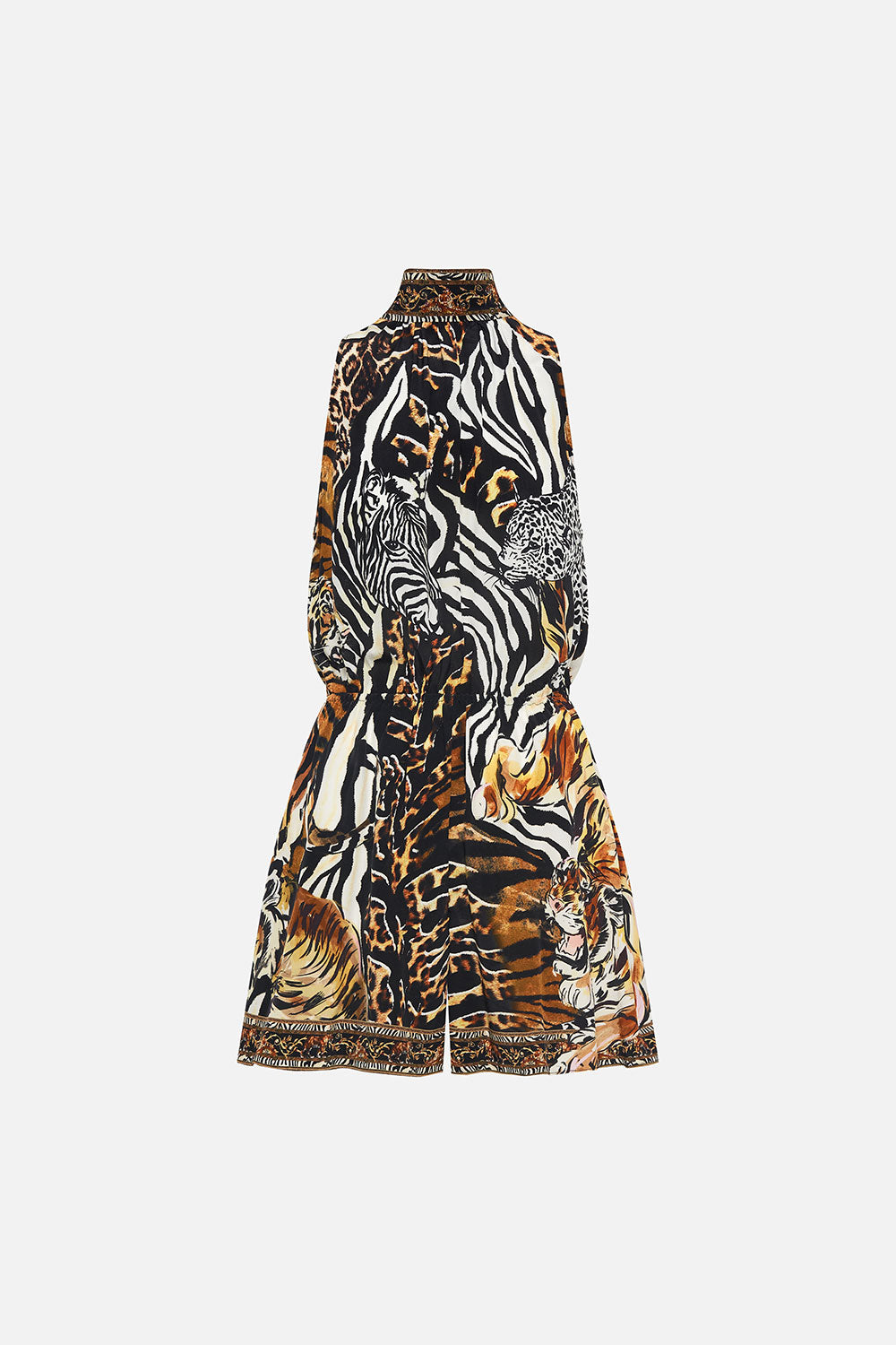 NECK TIE PLAYSUIT WITH ELASTIC WAIST WHATS NEW PUSSYCAT