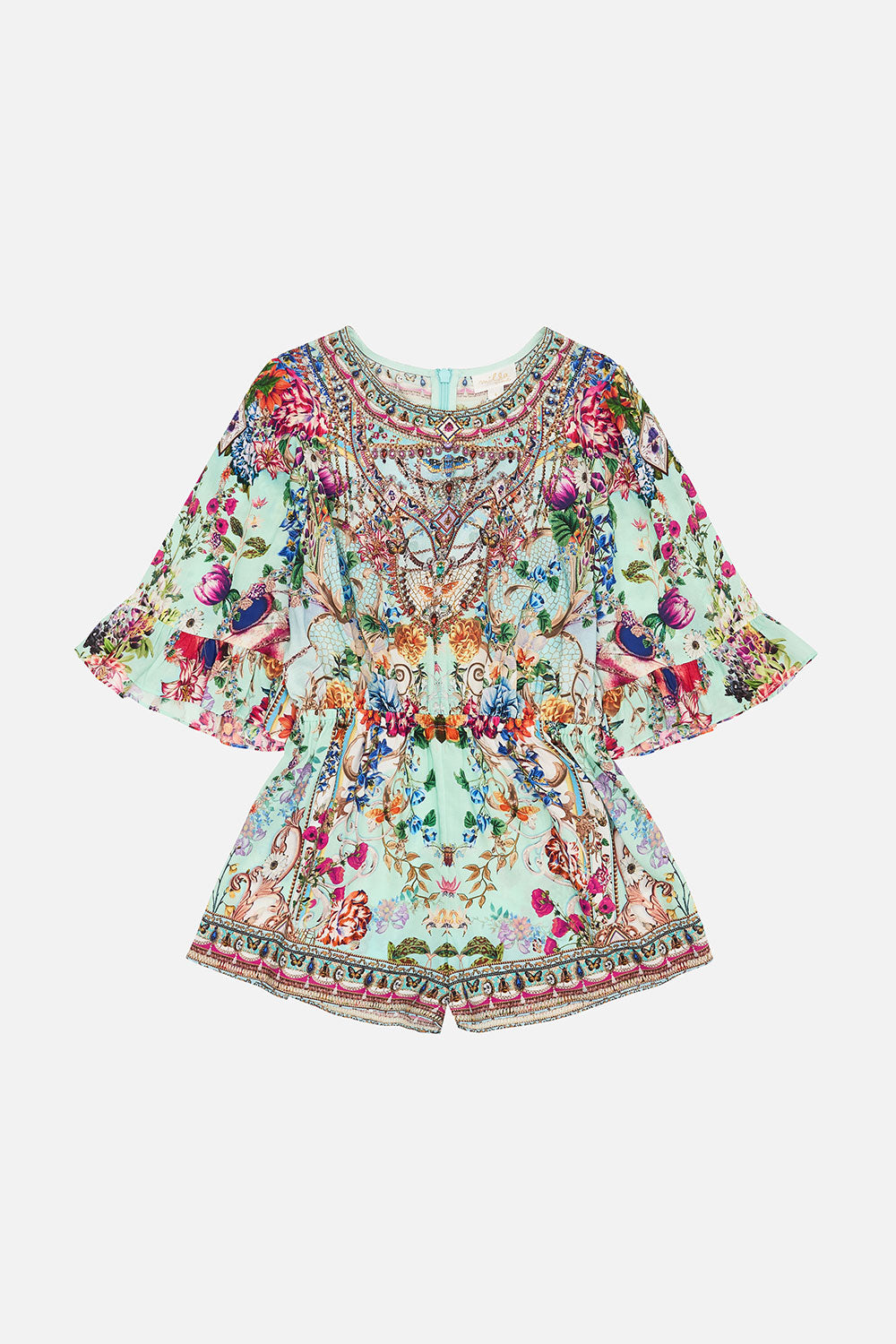 KIDS PLAYSUIT WITH FRILL SLEEVE 12-14 HONEY HONEY