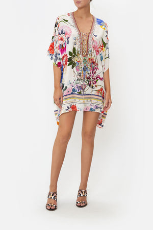 SHORT LACE UP KAFTAN RING OF ROSES