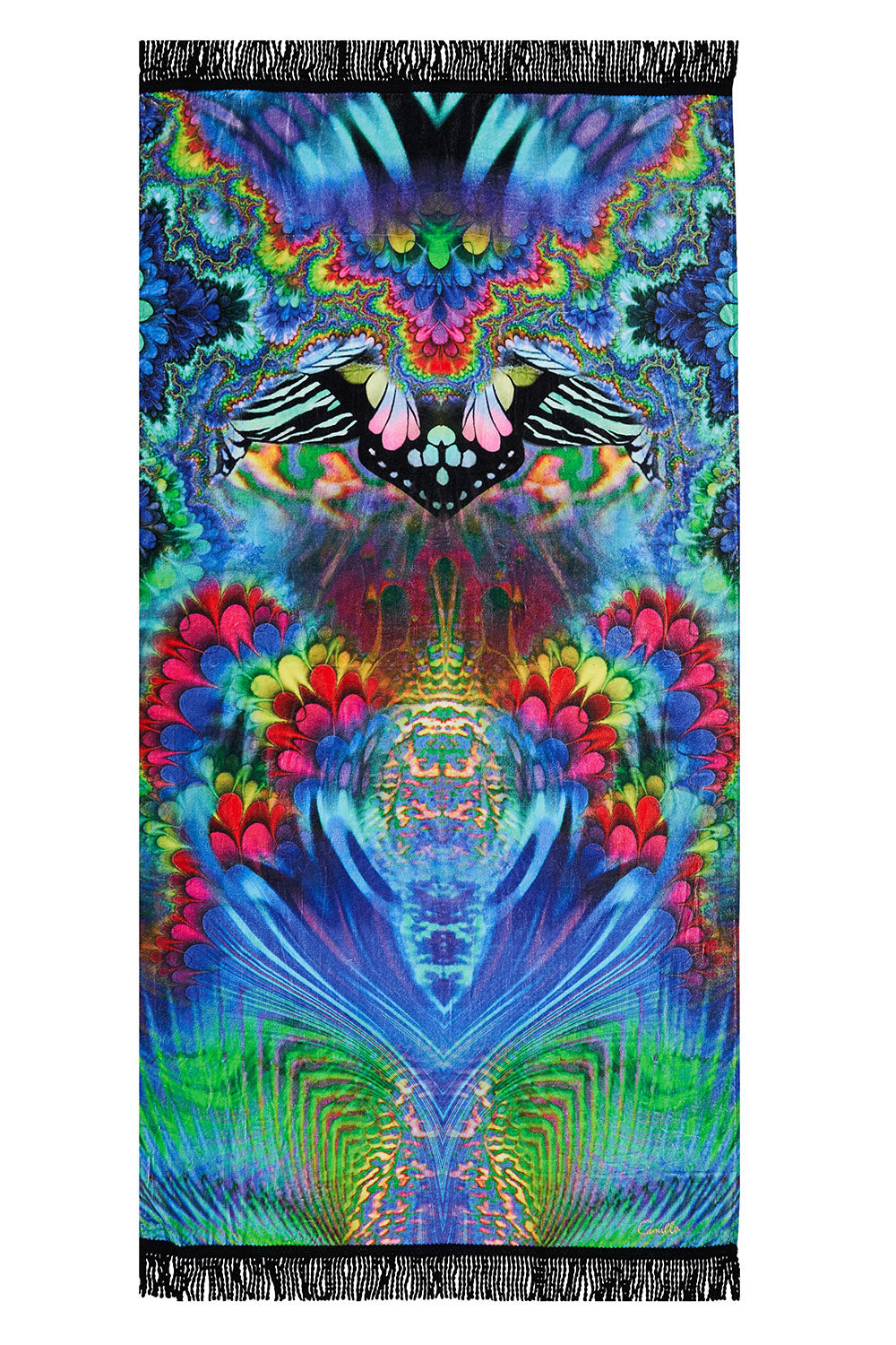 RECTANGLE TOWEL WITH FRINGE HYPED UP HIPPIE