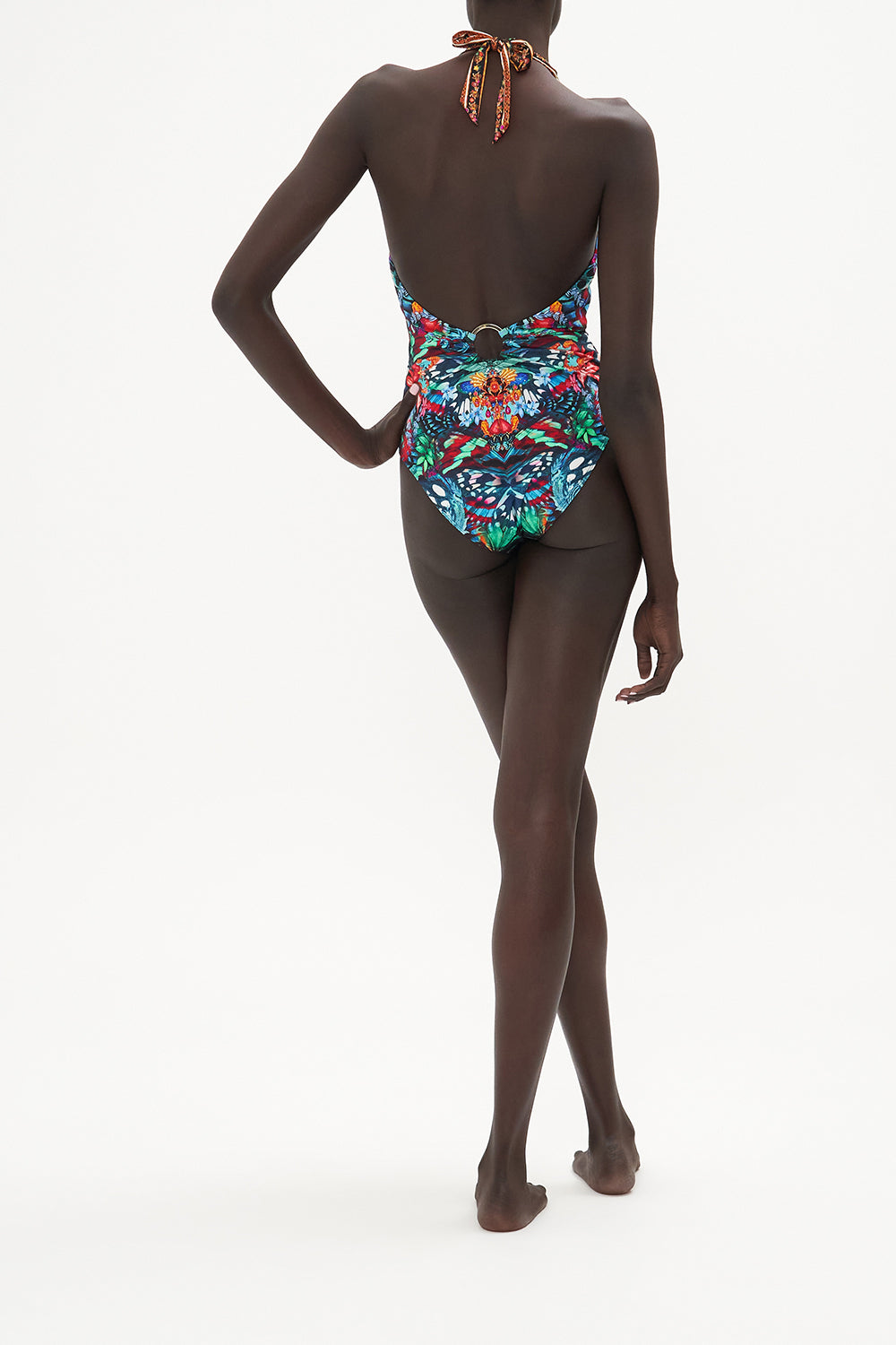 RING DETAIL PLUNGE V ONE PIECE IN A FLUTTER