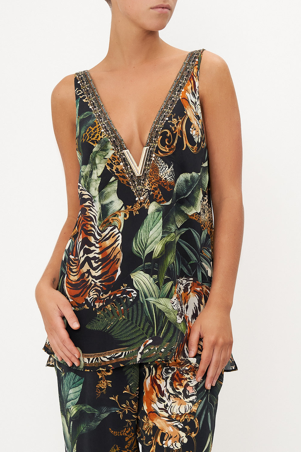 DEEP V-NECK TANK EASY TIGER
