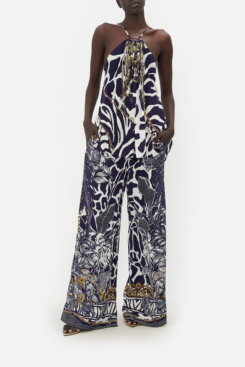 HALTER TOP WITH HARDWARE WHERES YOUR HEAD AT