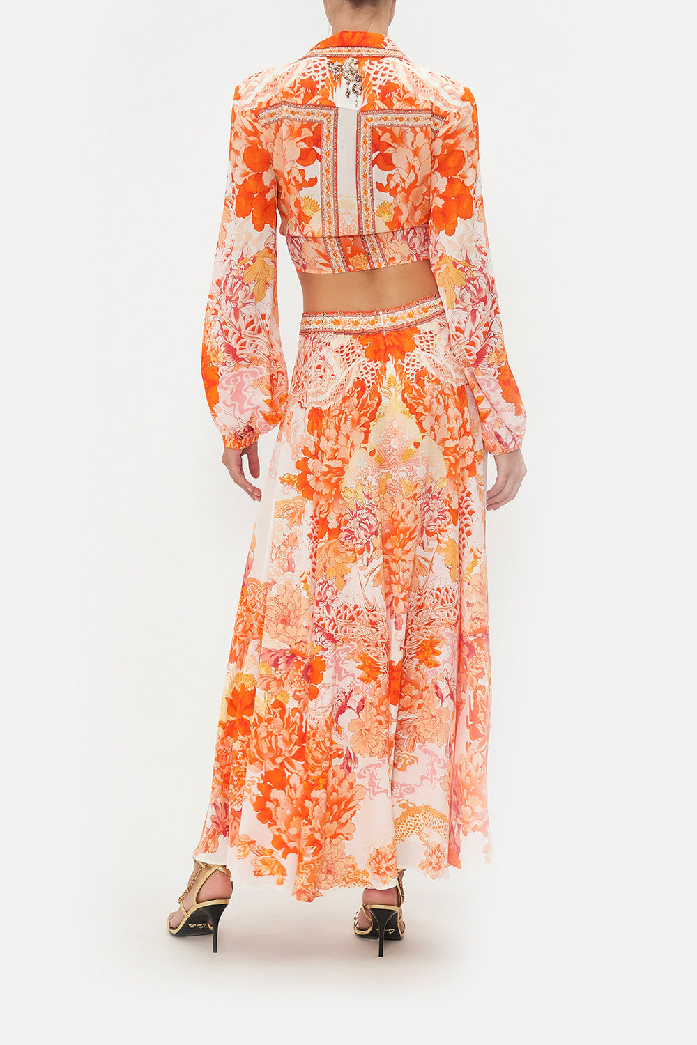 PANELLED FLARED LONG SKIRT DRAGON MOTHER