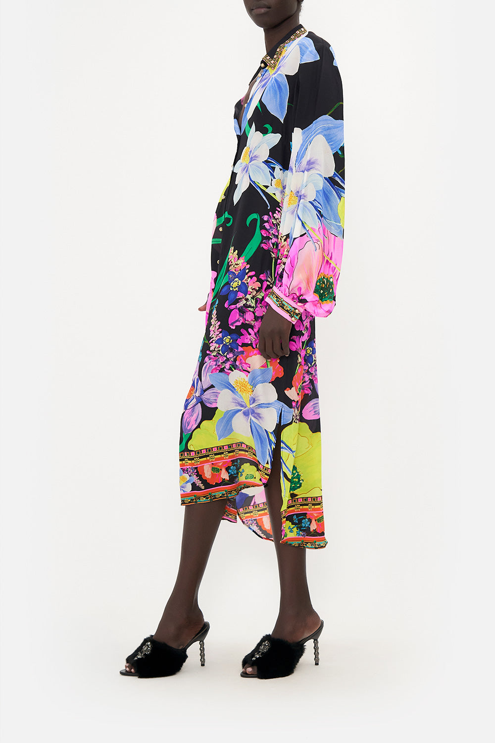 HIGH LOW MIDI SHIRT DRESS EARN YOUR STRIPES main image 0