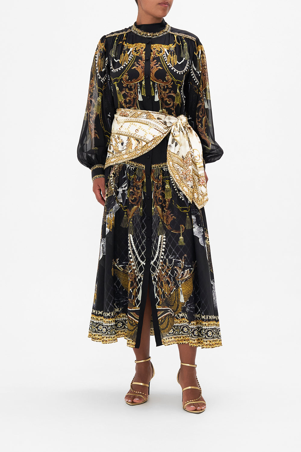 BUTTON THROUGH DRESS WITH YOKE RAVIN RAVEN