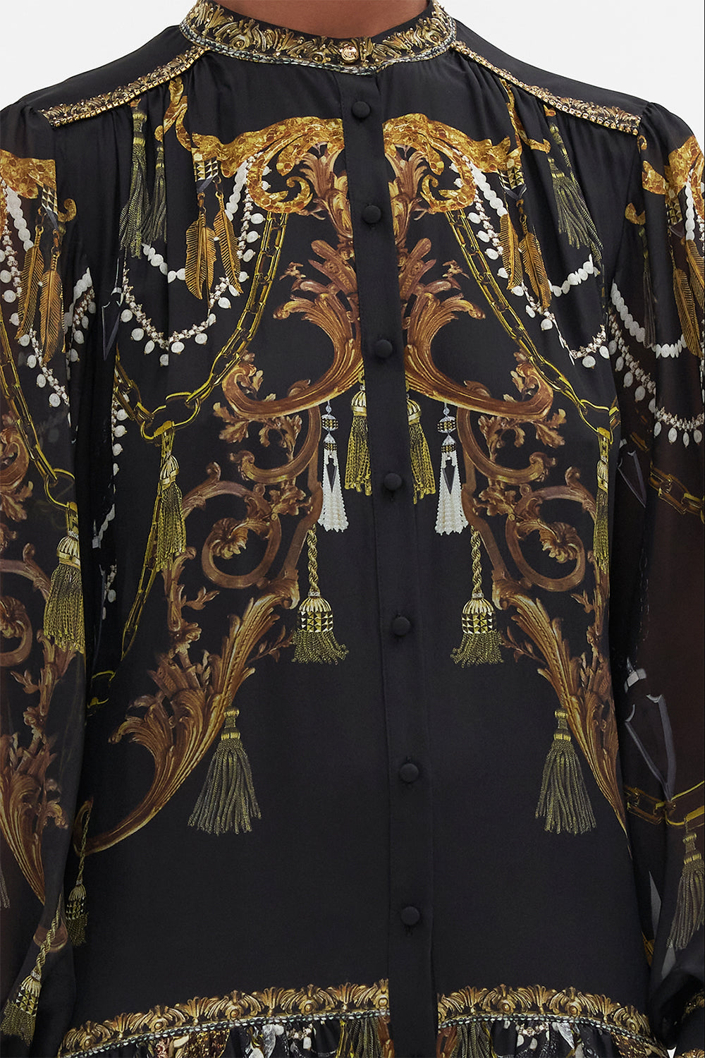 BUTTON THROUGH DRESS WITH YOKE RAVIN RAVEN