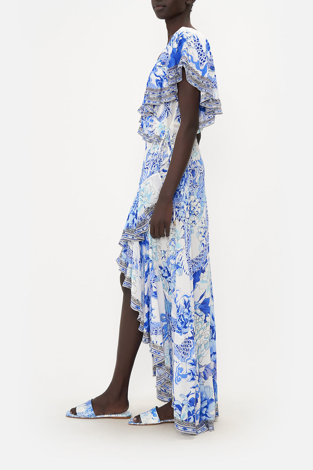 FRILL SLEEVE LONG DRESS HEART OF A DRAGON