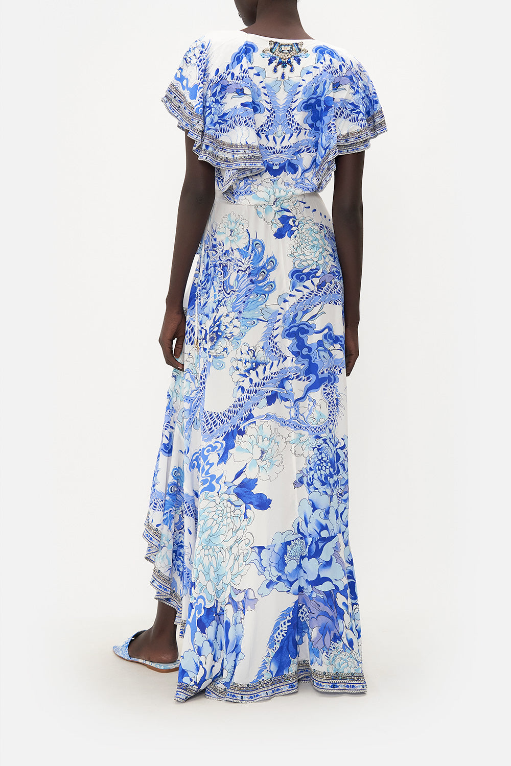 FRILL SLEEVE LONG DRESS HEART OF A DRAGON