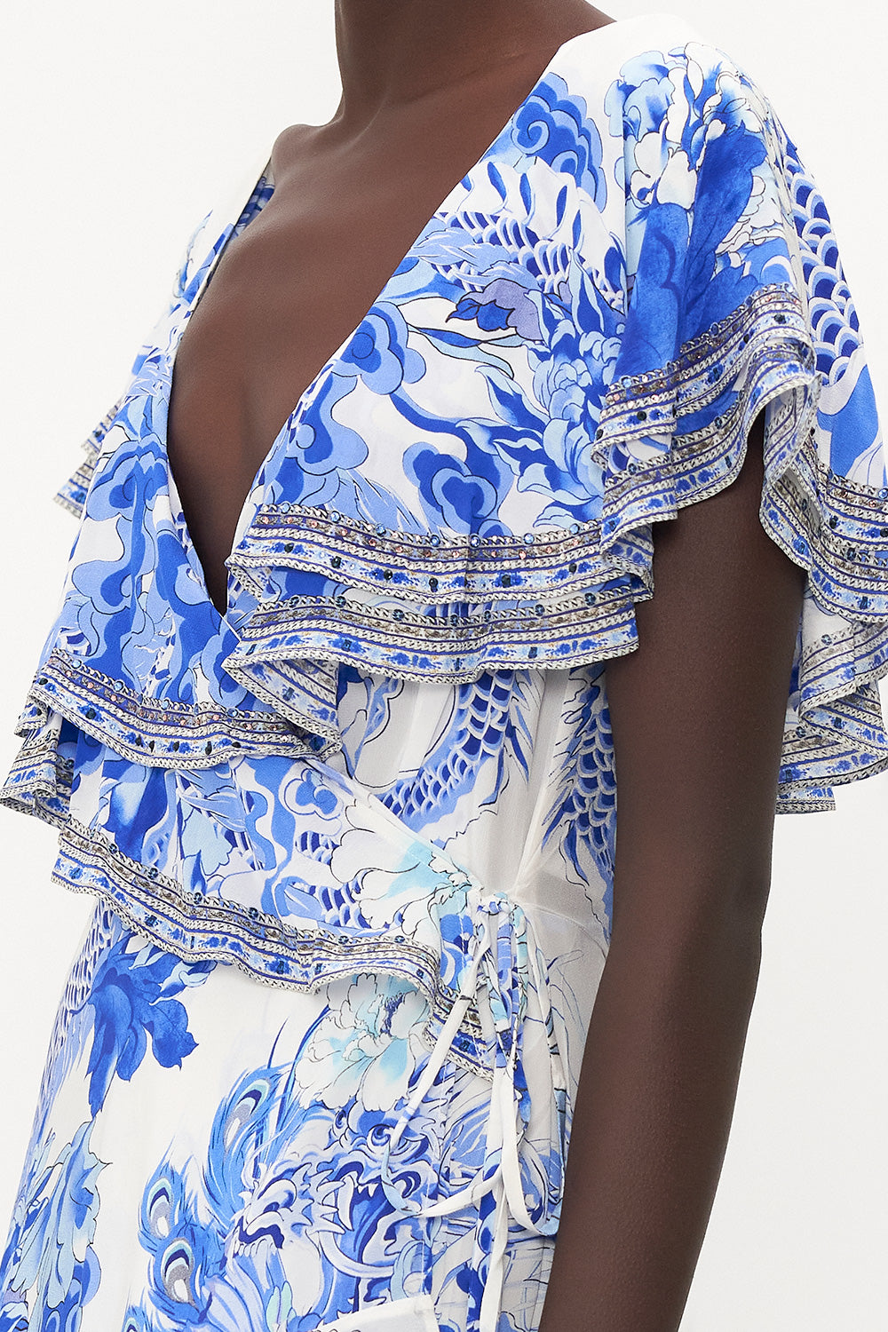 FRILL SLEEVE LONG DRESS HEART OF A DRAGON