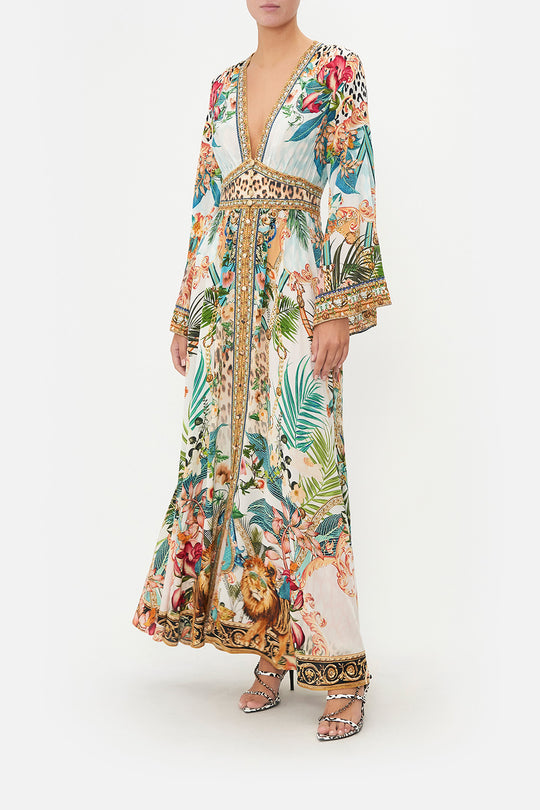 KIMONO SLEEVE DRESS WITH SHIRRING DETAIL FITZGERALDS FLAPPER
