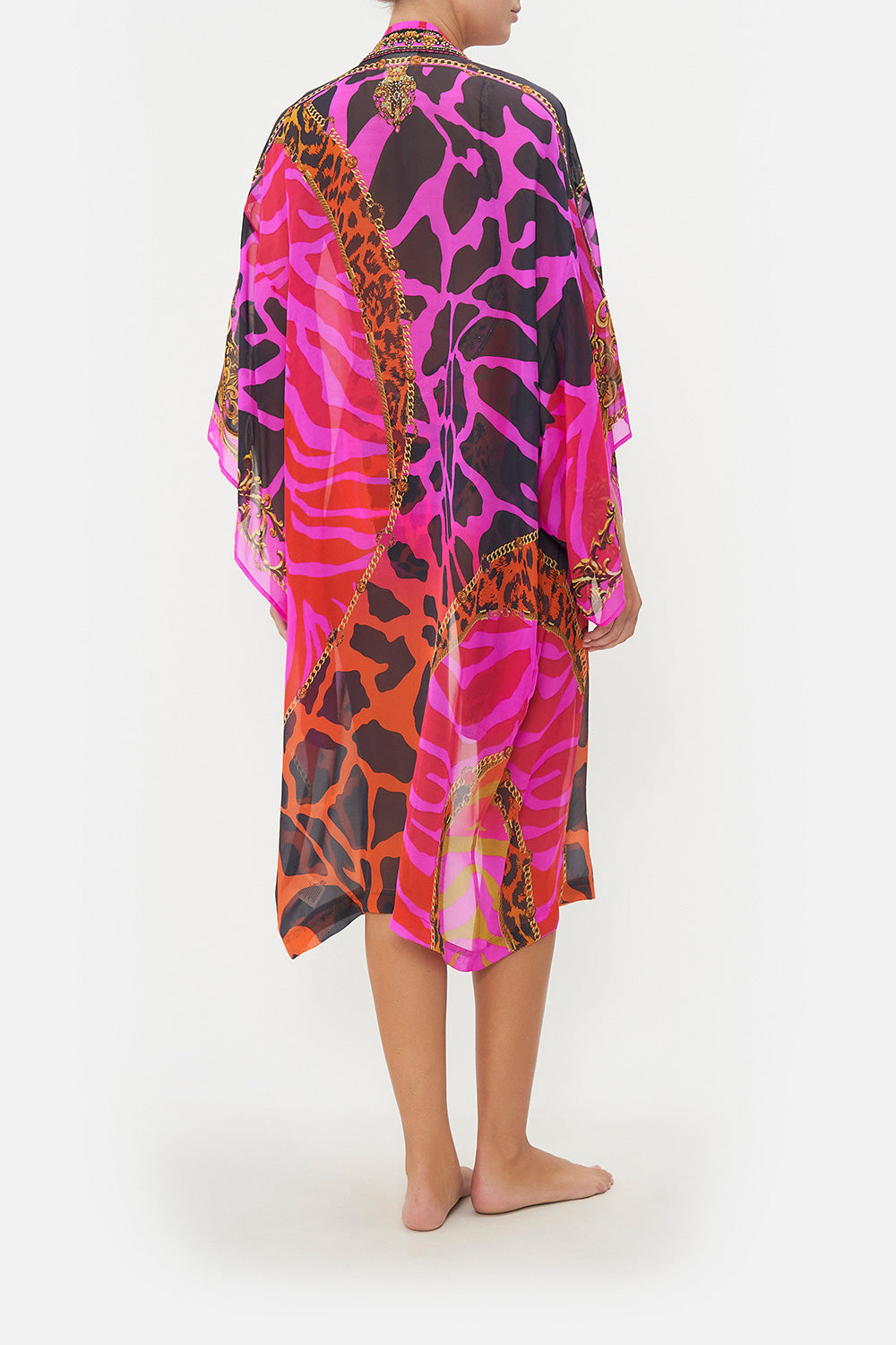 MID LENGTH KIMONO LAYER WITH COLLAR ALWAYS CHANGE YOUR SPOTS