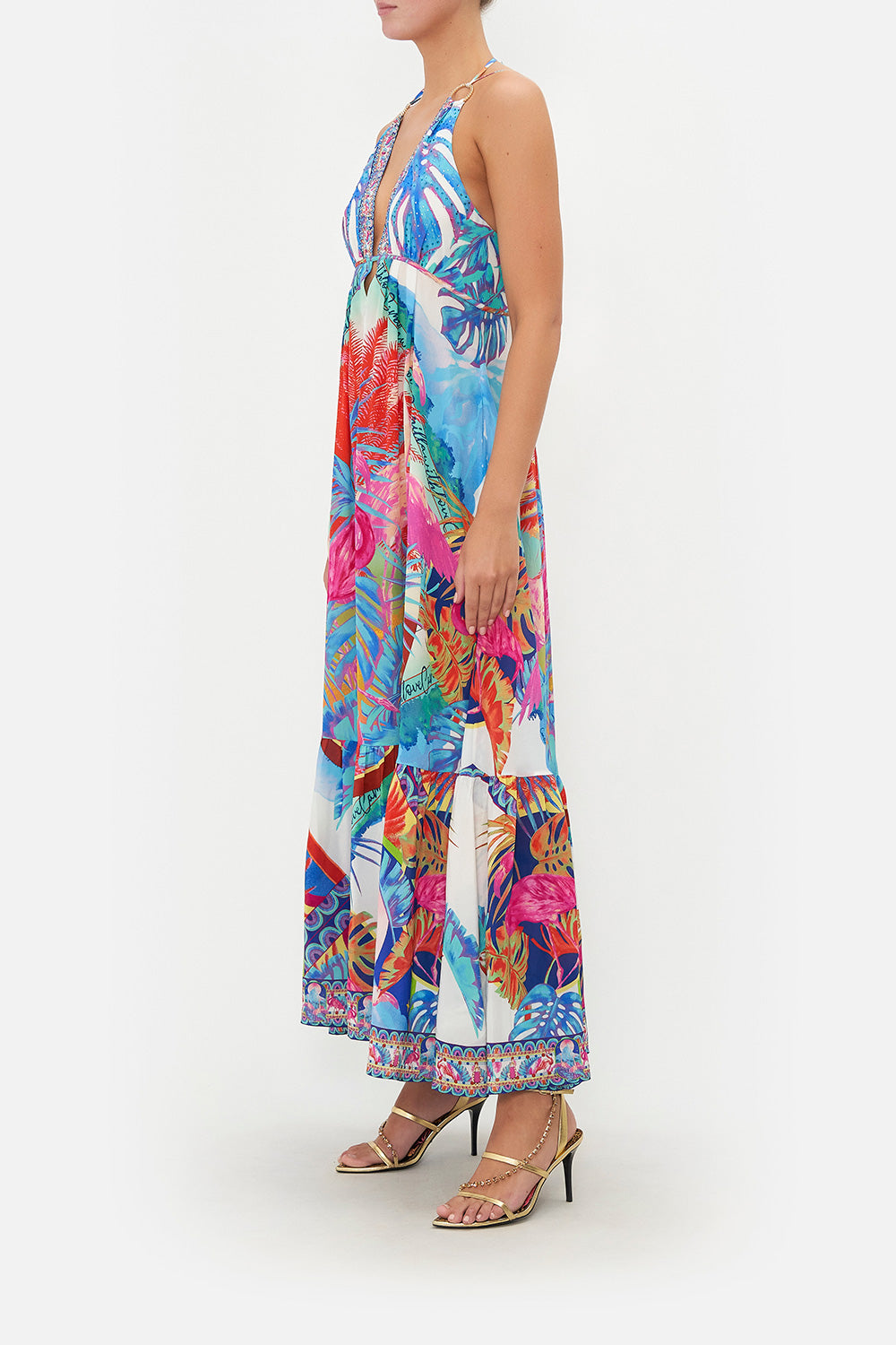 TIERED DRESS WITH HARDWARE FLAMENCO FLAMINGO