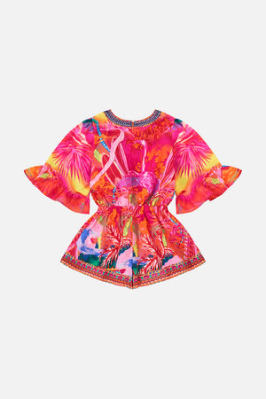 KIDS PLAYSUIT WITH FRILL SLEEVE 12-14 FLIGHT OF THE FLAMINGO