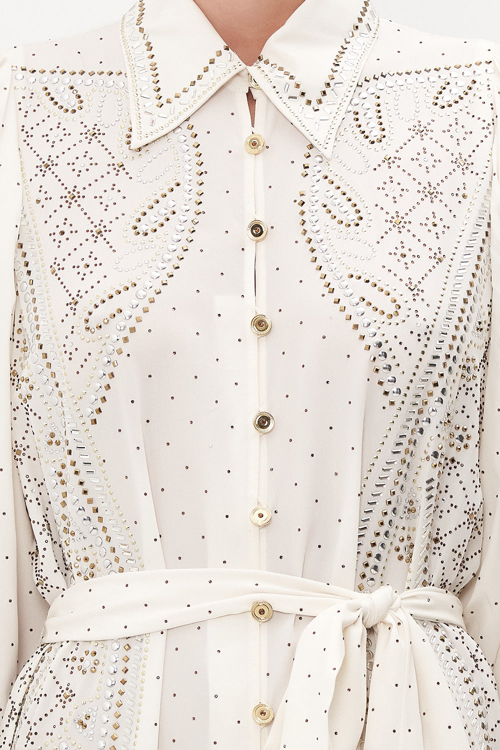 CURVED COLLAR SHIRT DRESS LUXE ESPIRITU