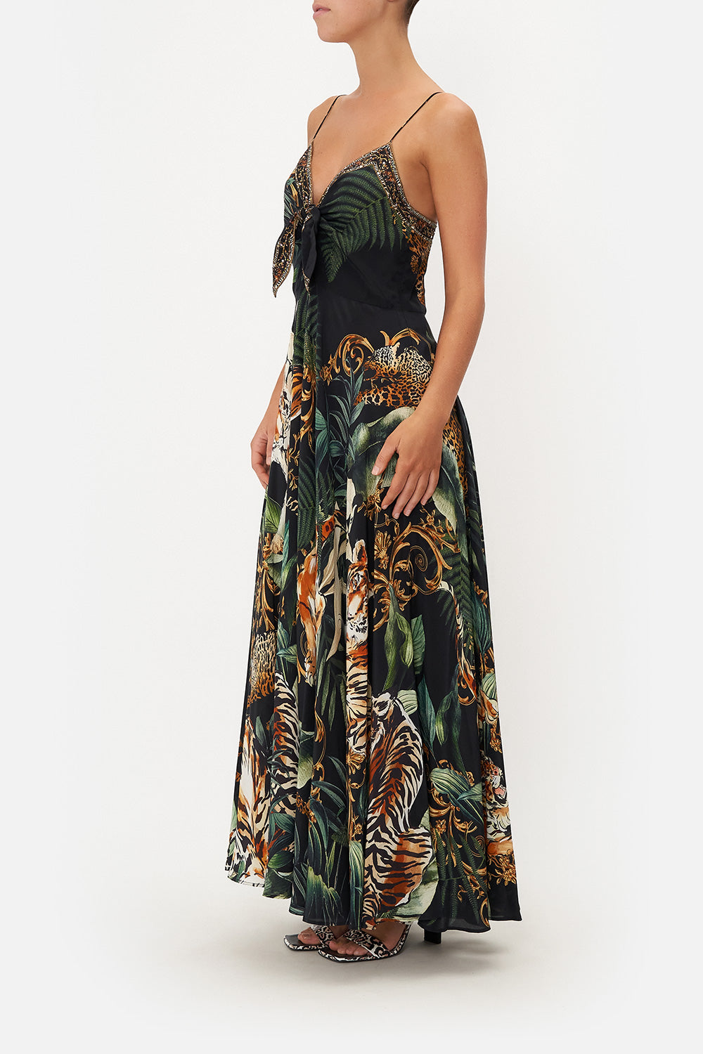 LONG DRESS WITH TIE FRONT EASY TIGER