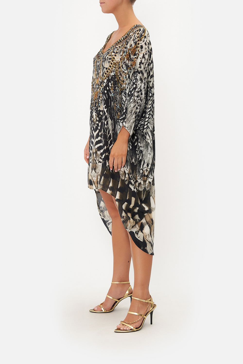 SCOOP BACK HEM DRESS NIGHT OWL
