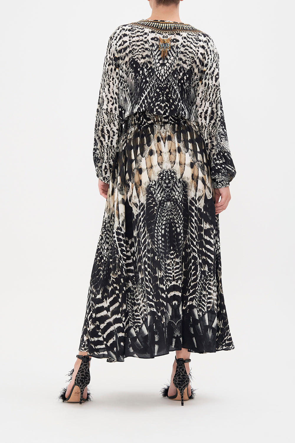 SHIRRED RELAXED FIT DRESS NIGHT OWL