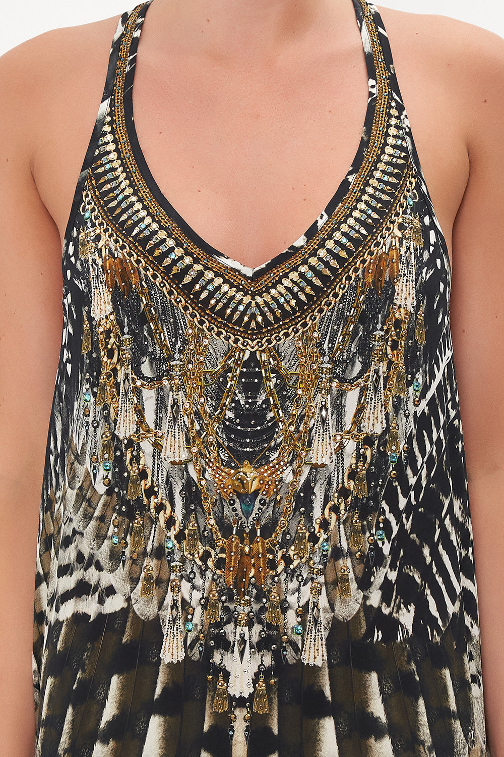 V NECK RACERBACK DRESS NIGHT OWL