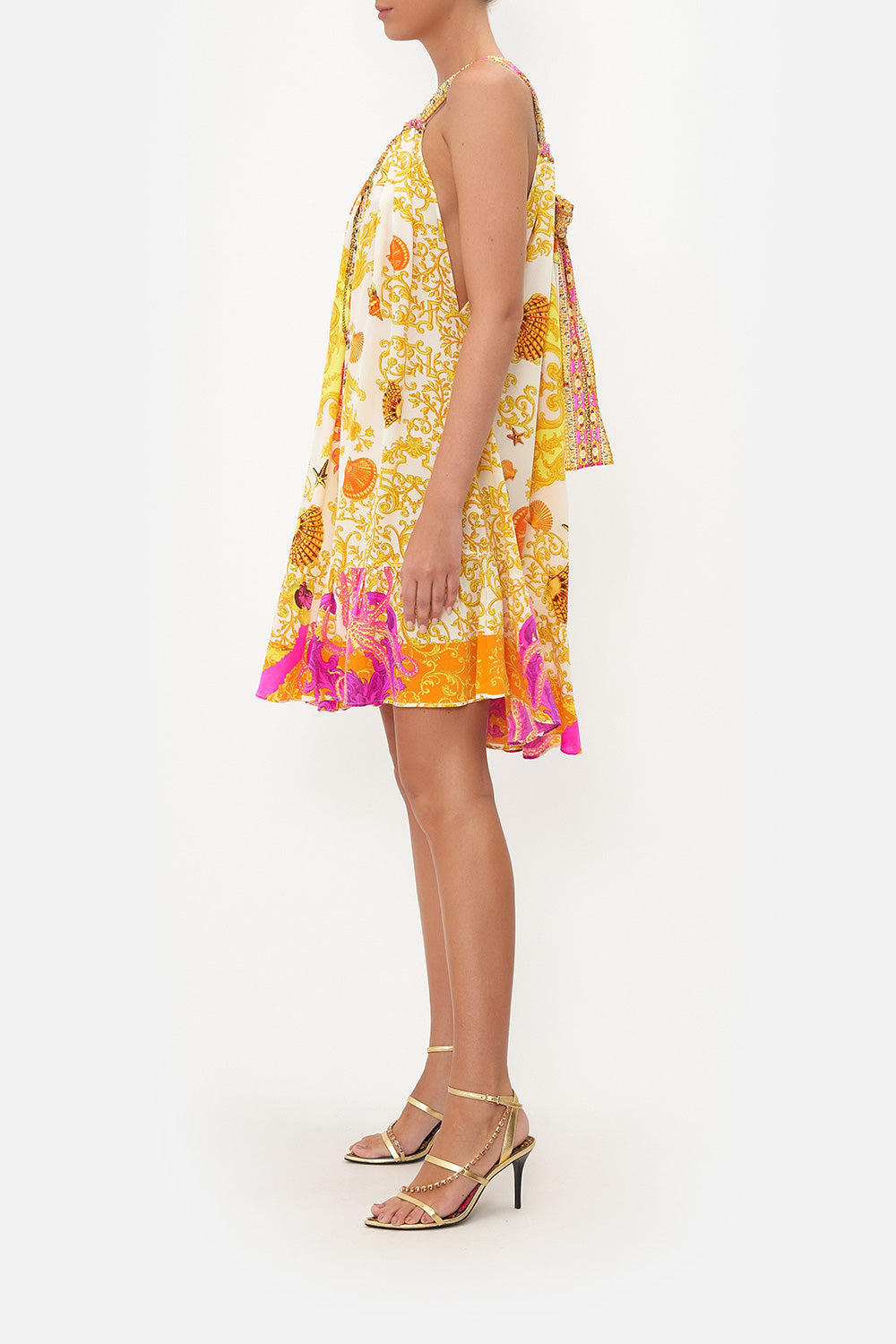 SHORT DRAWSTRING FRILL DRESS SQUID SQUAD