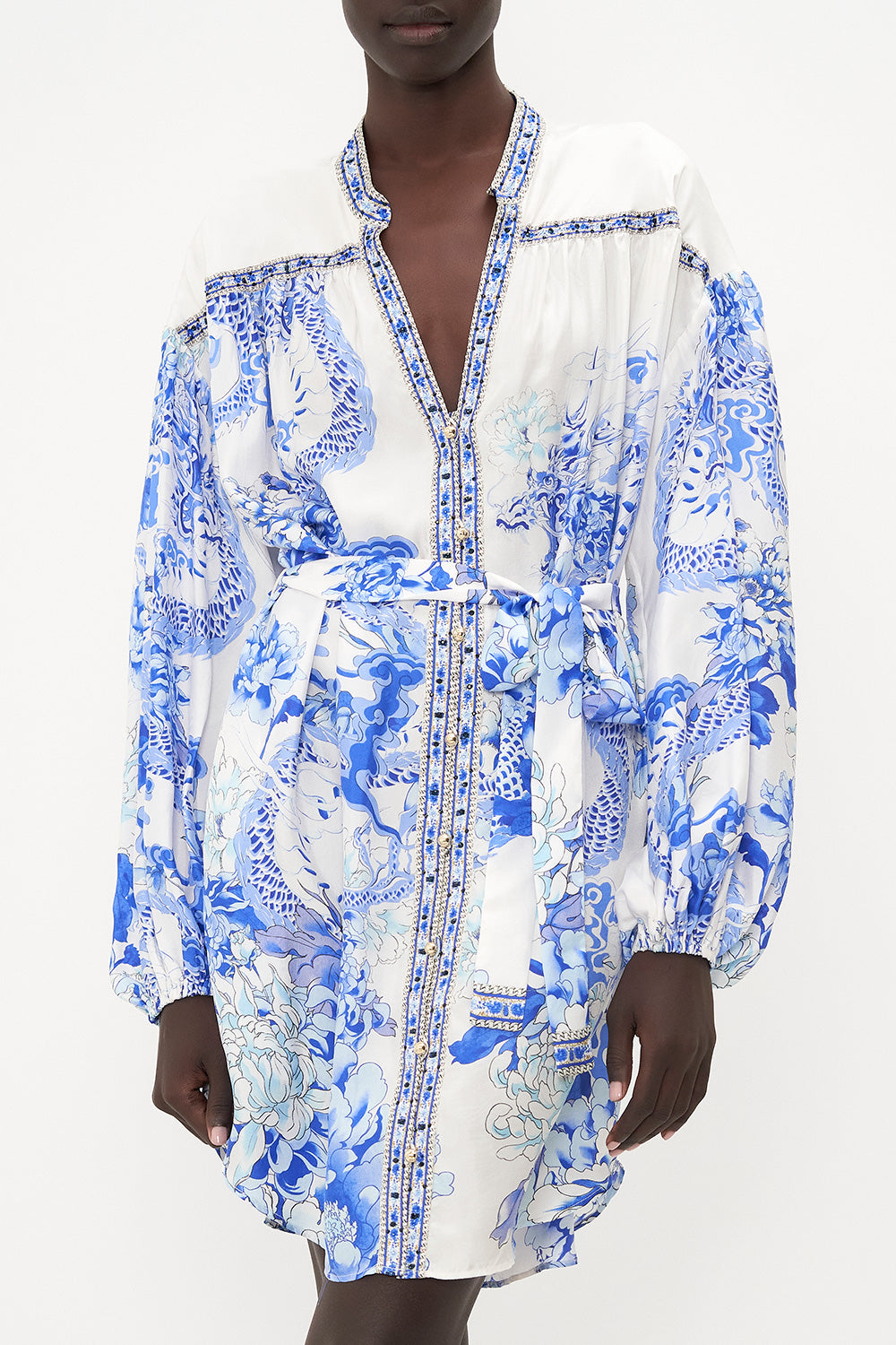 BLOUSON SLEEVE SHIRT DRESS HEART OF A DRAGON